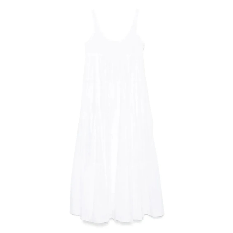 MICHAEL Michael Kors Robe midi Scoop Neck Tier Dress White