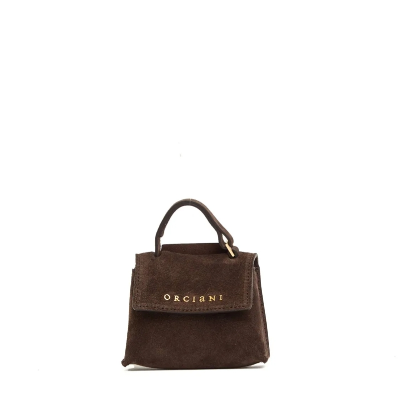 Orciani Geldbörse Mini Suede Wallet With Detachable Chain Brown