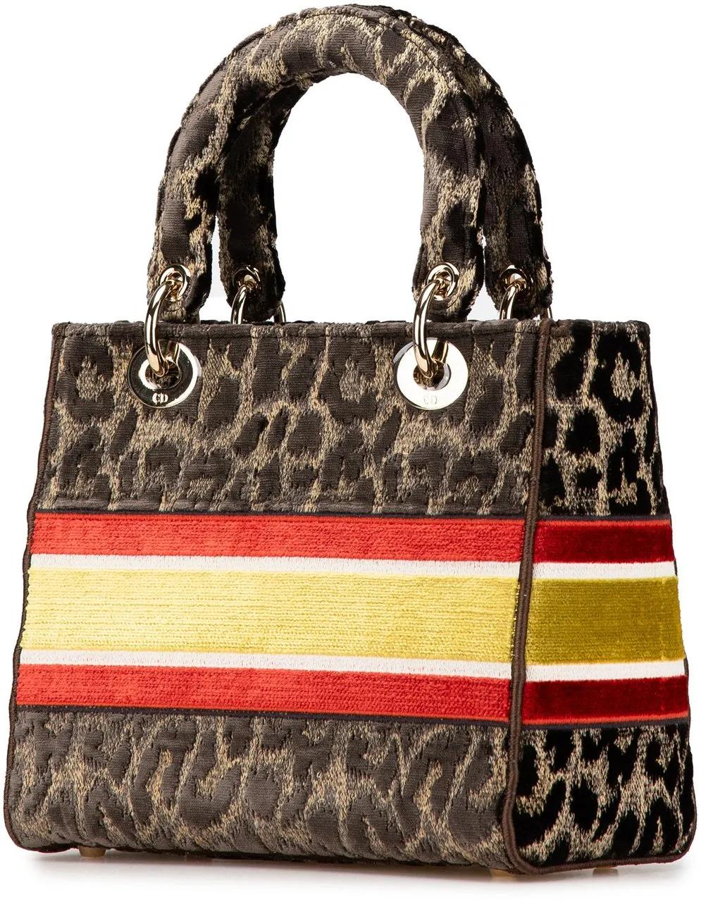 Thumbnail - Christian Dior Hobo Bags - 2021 Mizza Medium Embroidered Velvet Leopard Lady - Gr. unisize - in Braun - für Damen