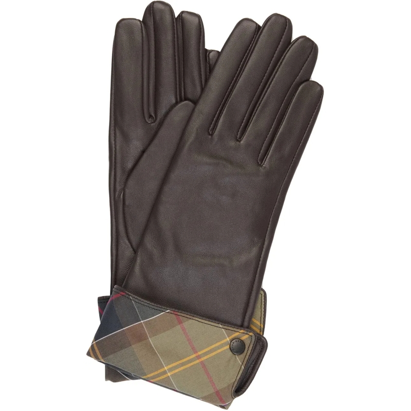 Barbour Gants Barbour Lady Jane Leather Gloves Choc Classic