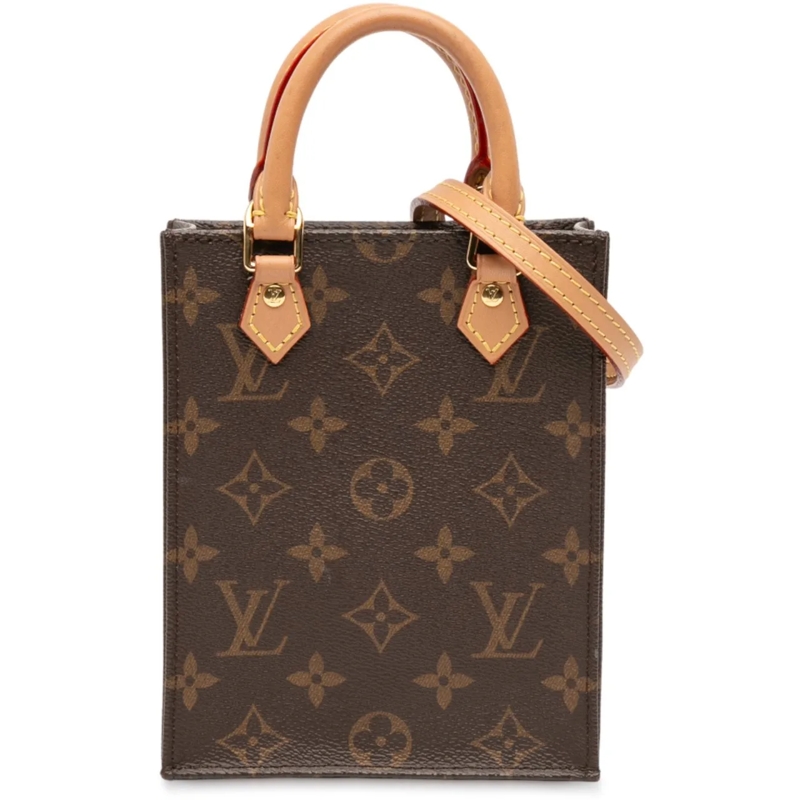 Louis Vuitton Schultertasche Monogram Petit Sac Plat braun