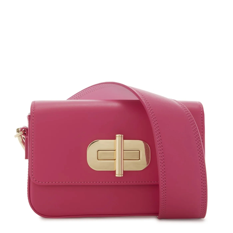 Tommy Hilfiger Sac à bandoulière Turnlock Leather Journee Tl Bright Cerise Pink