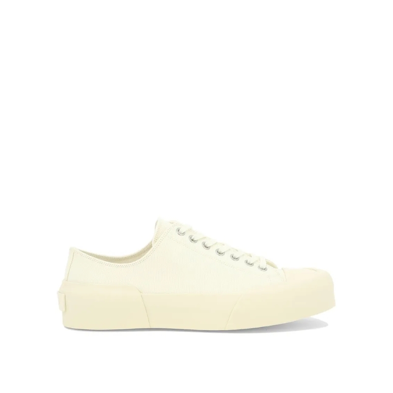 Jil Sander Lage-top sneaker White Sneakers With Breathable Cotton Upper Neutrals