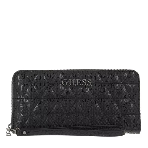 Guess Noelle Slg Large Zip Around Black Continental Wallet
