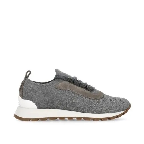 Brunello Cucinelli Grey Knitted Sneakers Grey Low-Top Sneaker