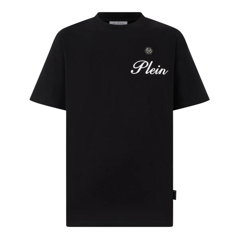 Philipp Plein T-Shirt Round Neck T-Shirt Embossed Signature schwarz