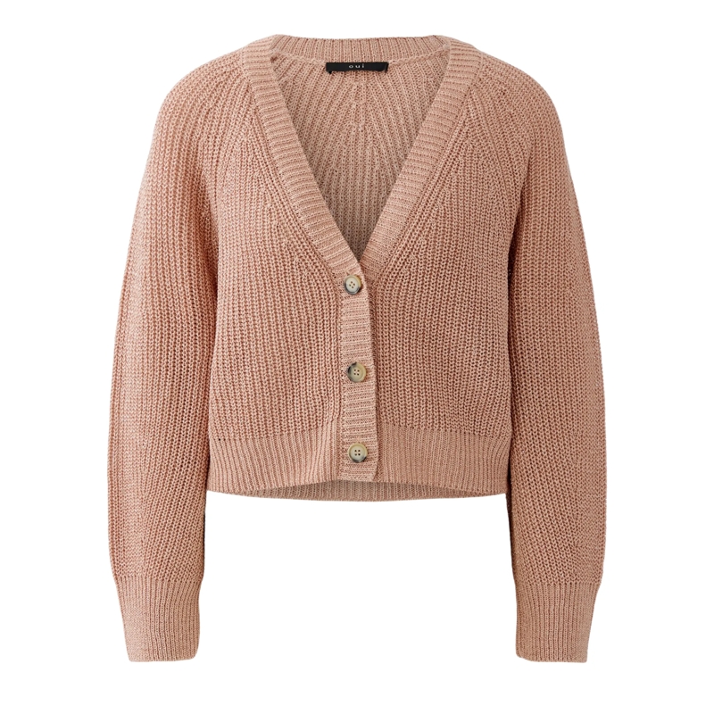 Oui Strickjacke Strickjacke rosa