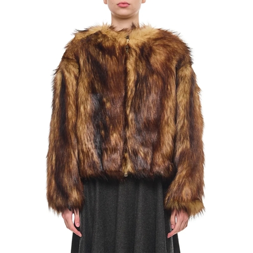 HALFBOY  Short Eco Fur Coat Brown