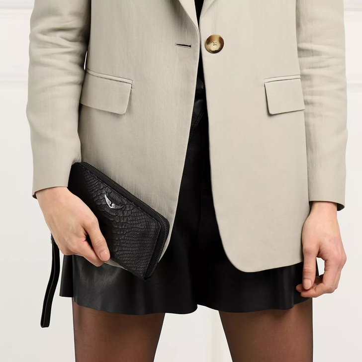 Zadig Voltaire Compagnon Savage Noir Portefeuille fermeture