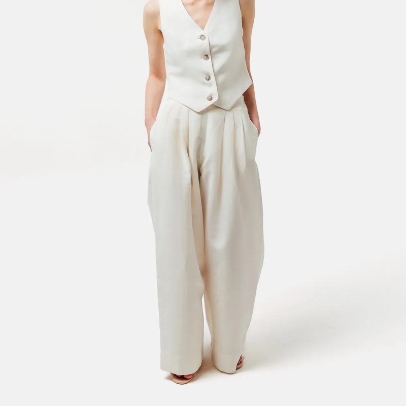 Helene Galwas Anzugshose Weite Hose KIMBERLY weiss(Image 2)