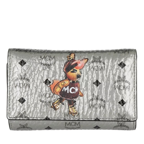 MCM Rabbit Fold Medium Wallet Silver Flap Wallet