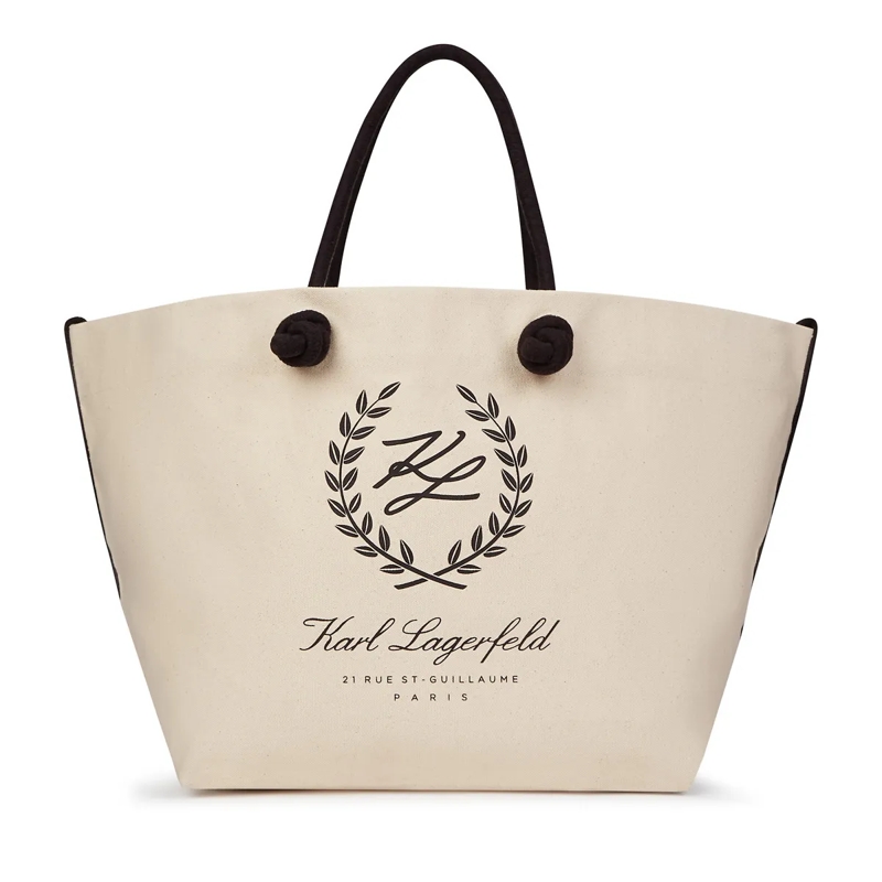 Karl Lagerfeld Shopper Hotel Karl Strandtasche mit Wappen Strandtasche beige