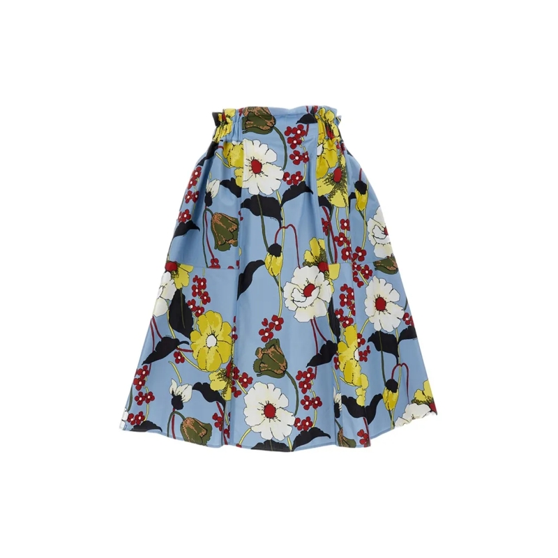 Marni Midirok Floral Printed Poplin Skirt Multicolor