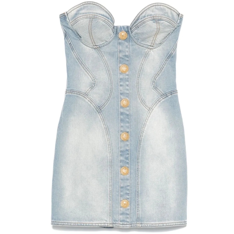 Balmain Minikleid Strapless Mini Dress White