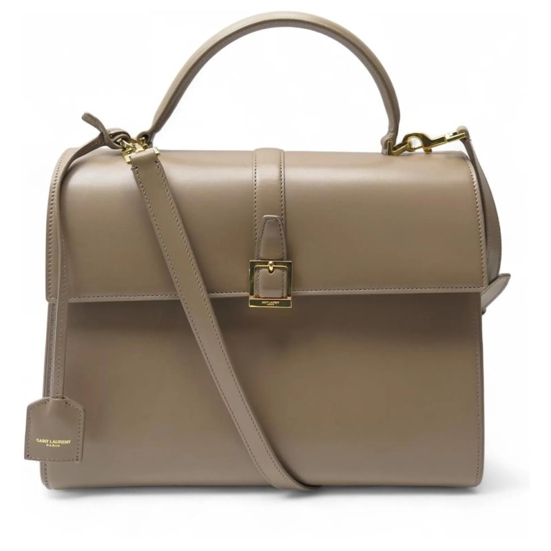 Saint Laurent Rugzak SAINT LAURENT LE FERMOIR TOP HANDLE TASCHEN 674988 taupe