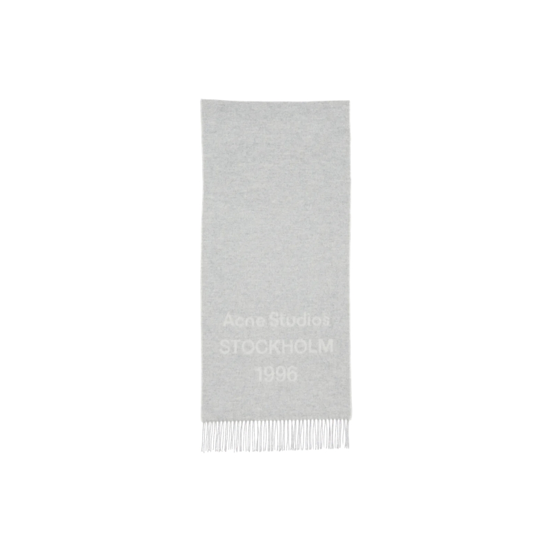 Acne Studios Écharpe légère Schal mit Logo-Print 3I1 LIGHT GREY MELANGE/WHITE