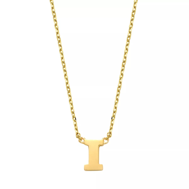 Isabel Bernard Collier court Le Marais Chloé 14 Karat Initial Necklace Letter I Gold