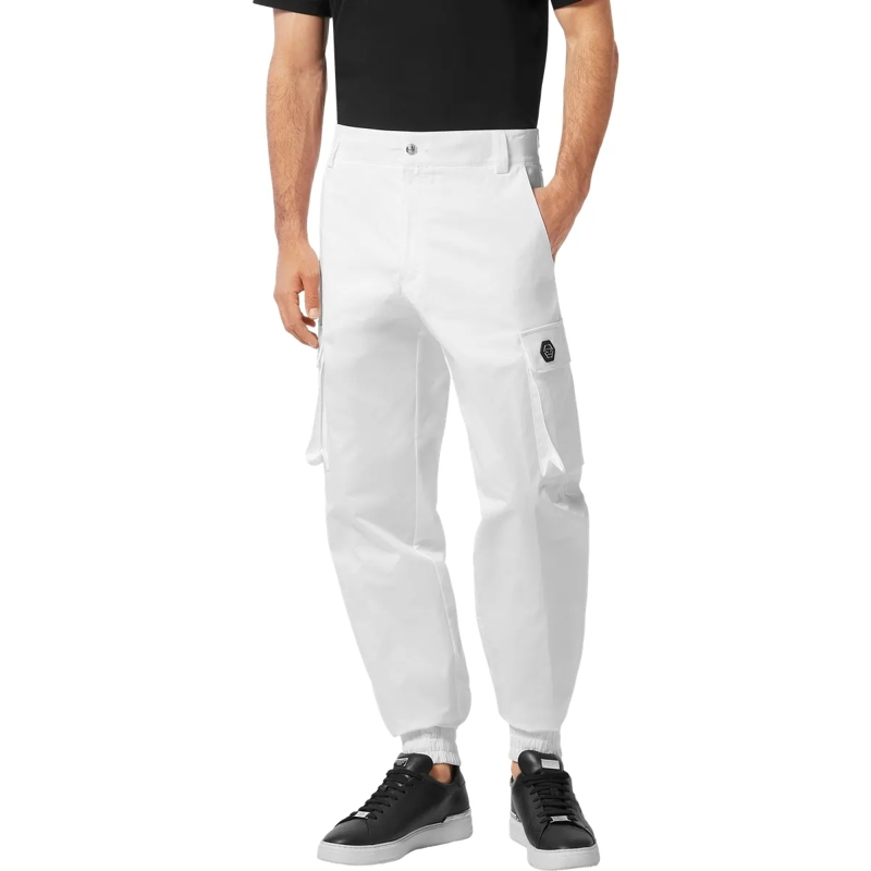 Philipp Plein Cargohose Lange Hose Cargo-Passform weiss(Image 4)