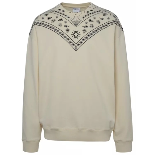 Marcelo Burlon Ivory Cotton Sweatshirt Neutrals 
