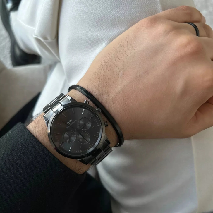 Daniel Wellington Daniel Wellington Iconic Link herren Uhr Schwarz D Schwarz Chronographe