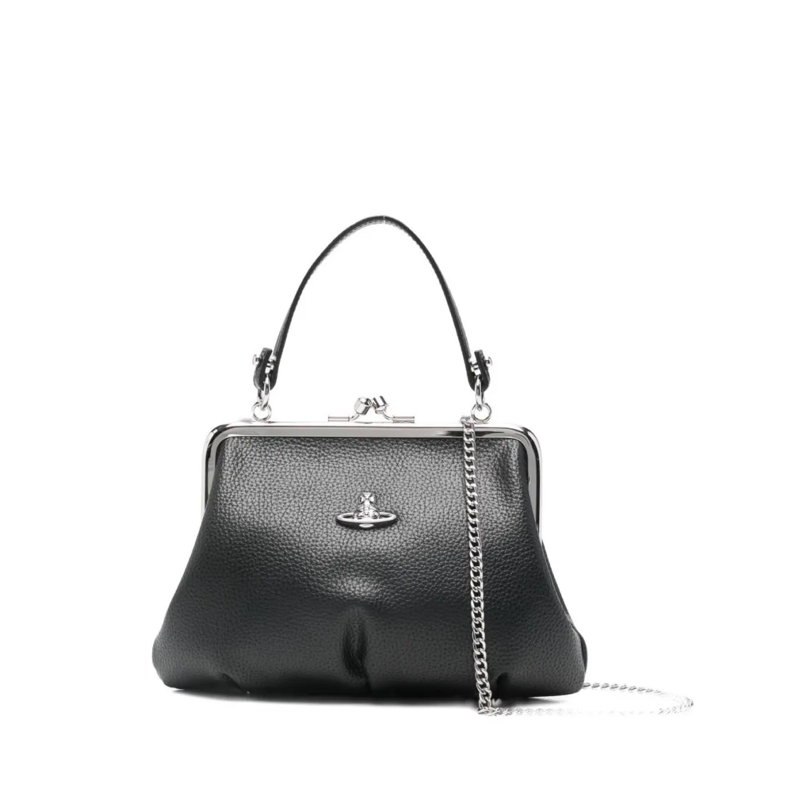 Vivienne Westwood Schultertasche Pebbled Black Wallet With Top Handle Black