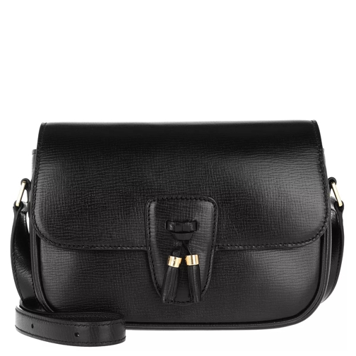Celine Medium Tassels Bag Textured Calfskin Black Crossbody Bag