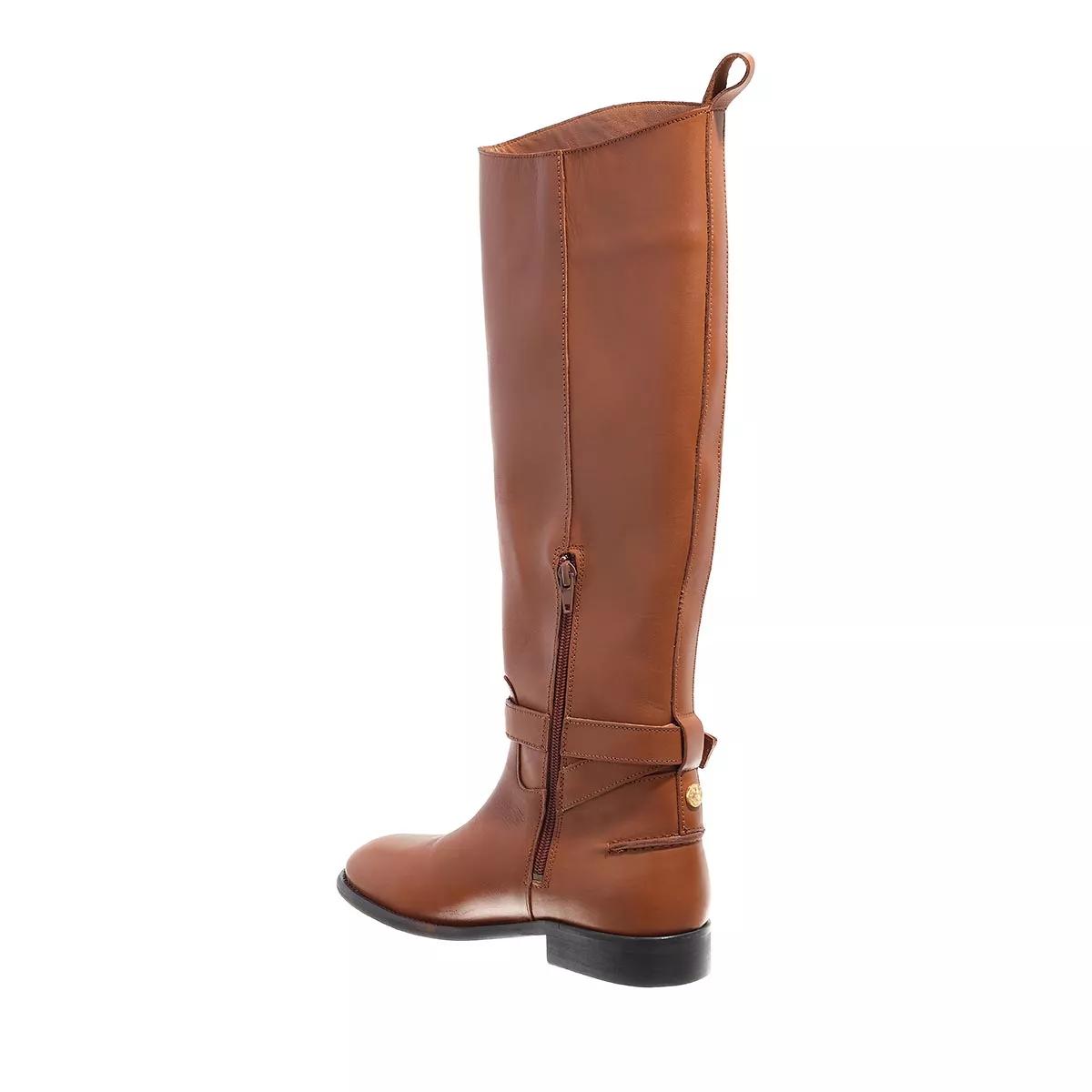 ted baker bottes & bottines, forrah leather knee high boot en marron - pour dames