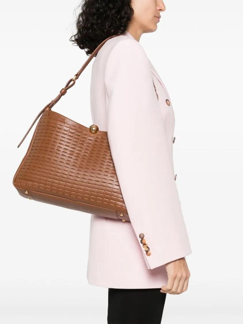 Furla Crossbody bags Textured Brown Handbag With Magnetic Fastening And in bruin