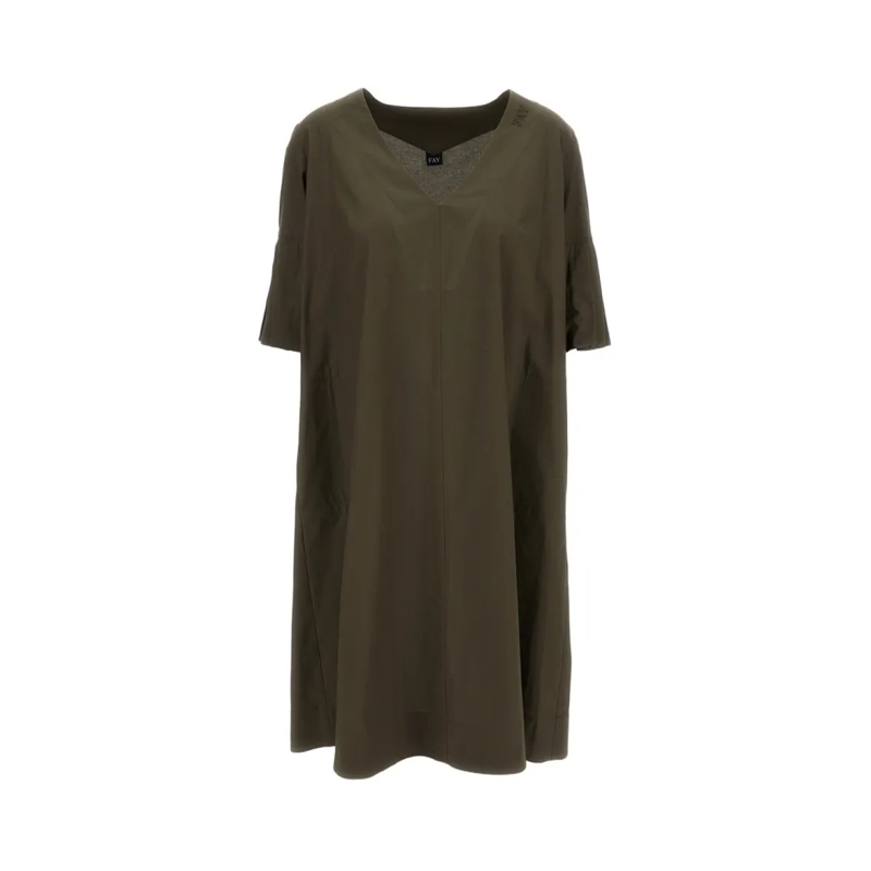 Fay Midi-jurk Flowing Green Dress With Silhouette Green