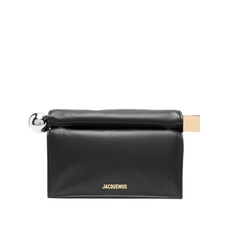 Jacquemus Clutch Structured Rectangular Black Bag Black