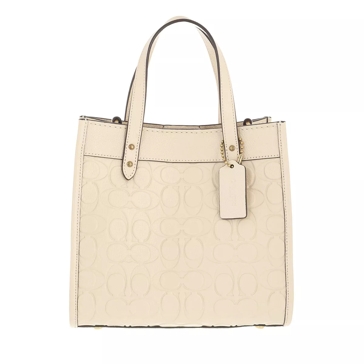 COACH Signature Leather Field Tote 22 in White