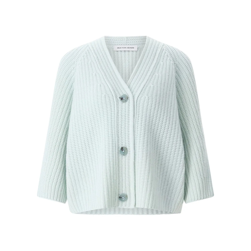 Iris von Arnim Vest Strickjacke Fallou aus Kaschmir Hellgrün