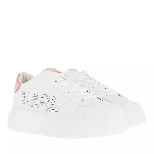 Karl Lagerfeld KAPRI Karl Punkt Logo Lo White Leather/Pink Platform Sneaker