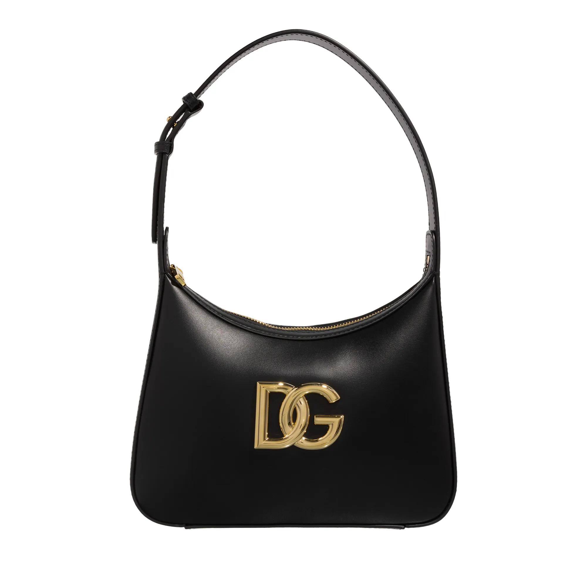 Dolce&Gabbana Hobo Bag - Rigid Hobo Dg Logo On The Front - Gr. unisize - in Schwarz - für Damen