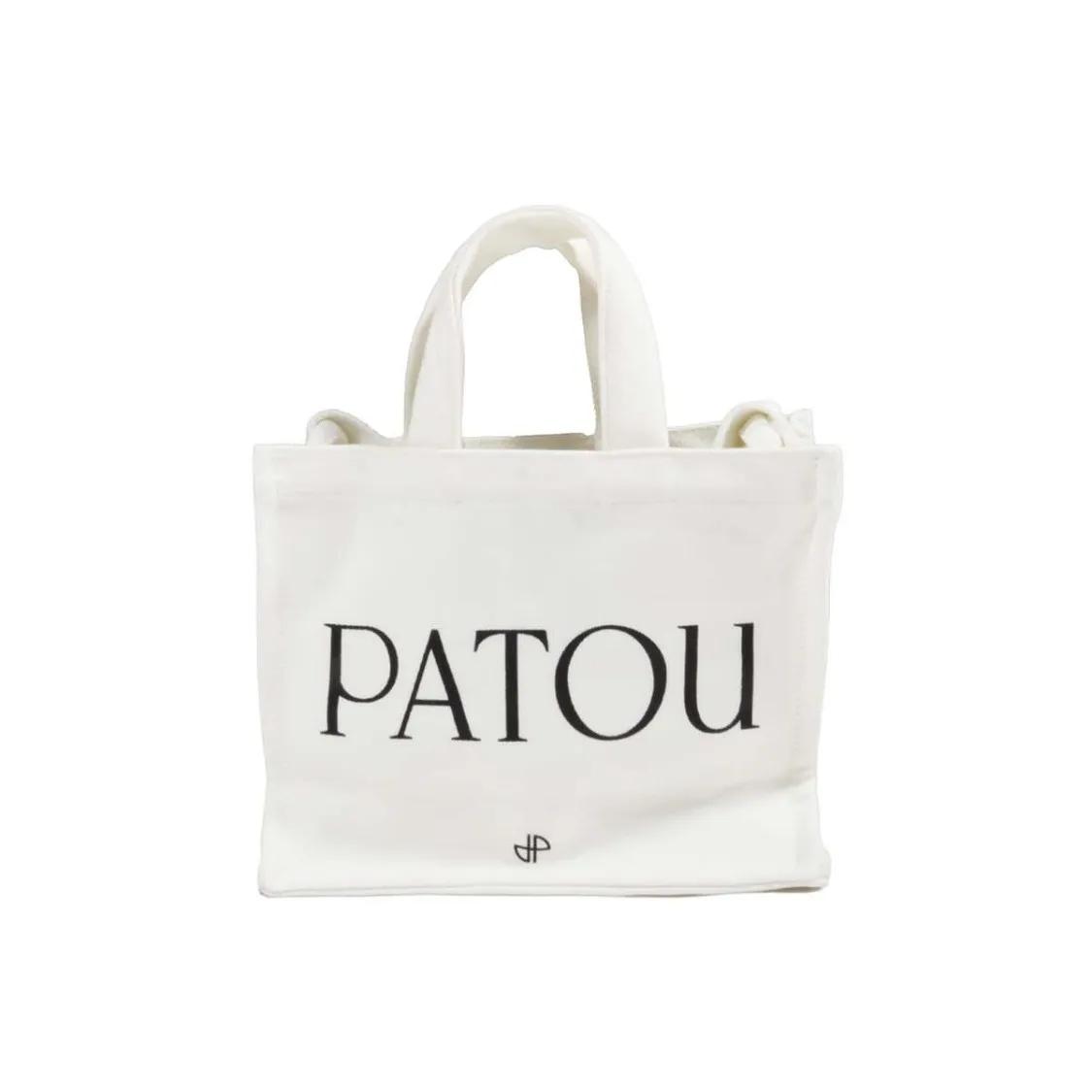 Patou Shoppers & Totes Cream Cotton Small Tote Bag in beige