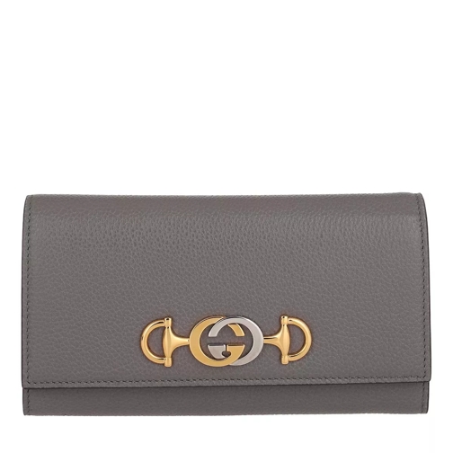 Gucci Zumi Continental Wallet Grainy Leather Beige Continental Wallet