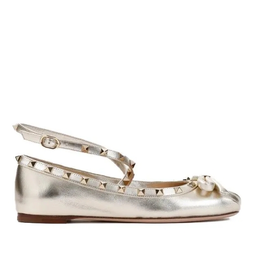 Valentino Rockstud Ballerinas Metallic Laars