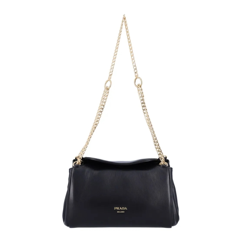 Prada Schultertasche Small Tumulte Nappa Leather Bag With Flap Closure  Black