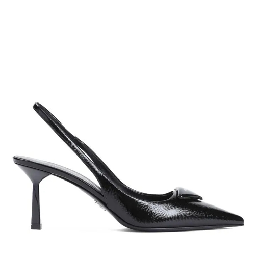 Prada Pump Black Calf Leather Pumps Grey