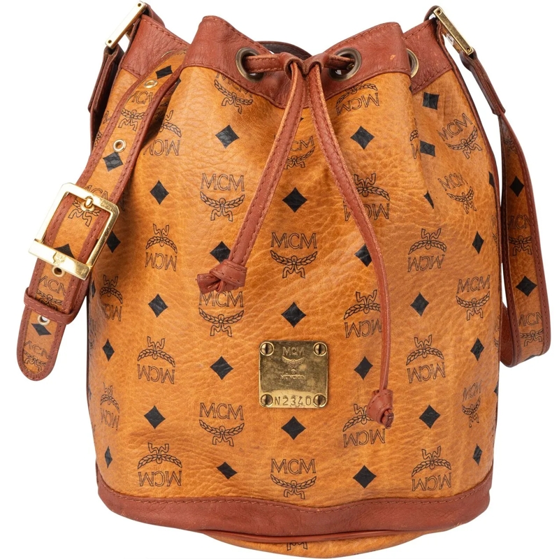 MCM Tote MCM Visetos Monogram Bucket Crossbody Bag braun