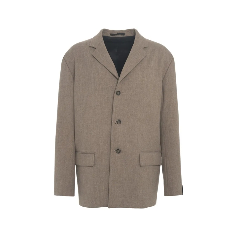 Paolo Pecora Blazer Brown Single-Breasted Blazer With Notched Collar A Brown