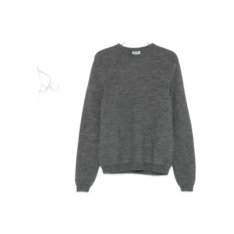 Moschino Trui Ribbed Knit Sweater Grey