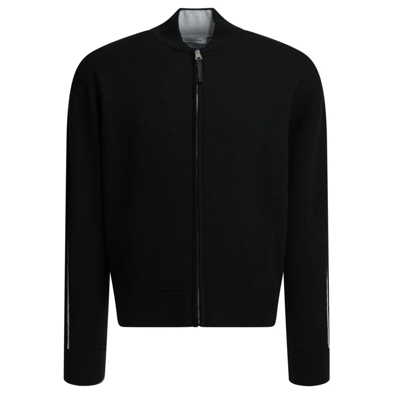 Givenchy Trui Couture Seam Zip Sweater With Bomber Collar Black