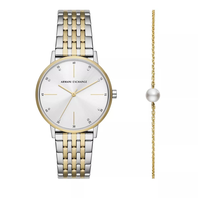 Armani Exchange Chronograph Armani Exchange Three-Hand Two-Tone Stainless Stee Bicolor