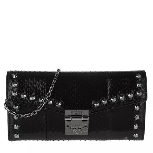 MCM Patricia Large Wallet Black Wallet On A Chain
