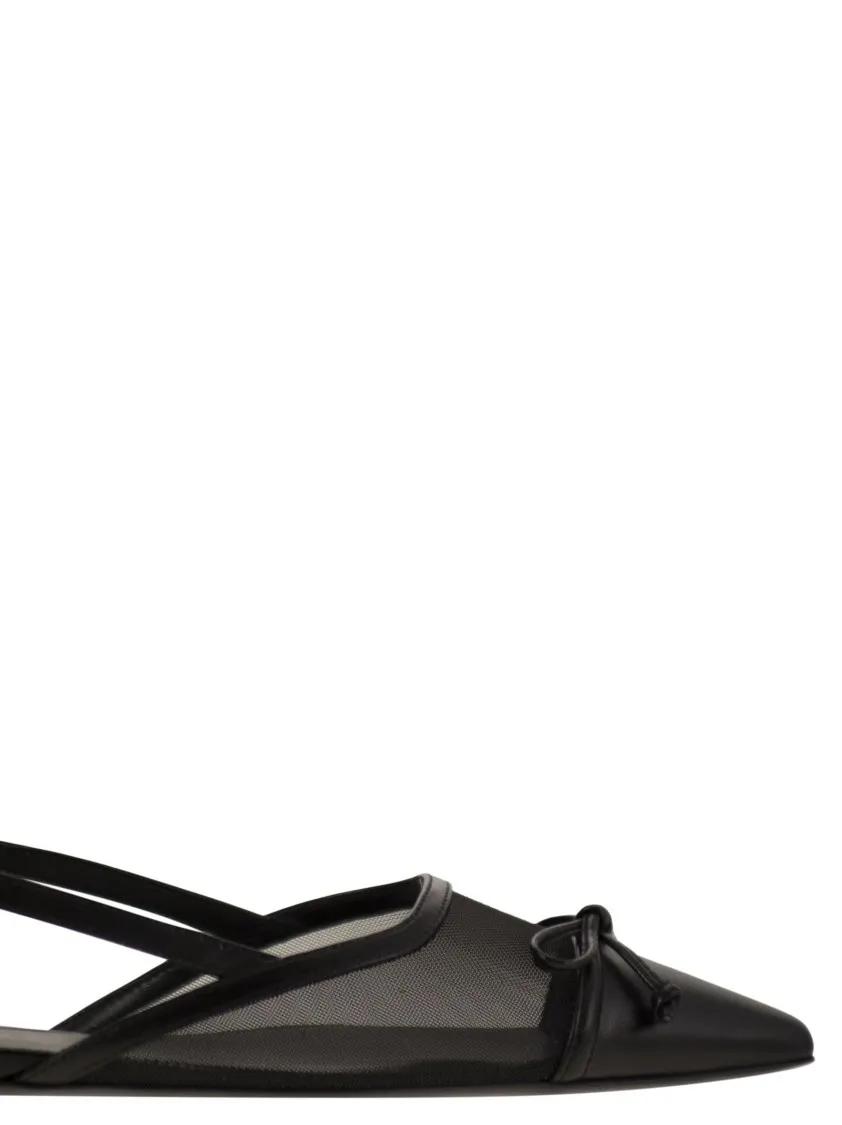 Thumbnail - Stuart Weitzman Sandalen - Kitty - Leather And Transparent Fabric Slingback - Gr. 41 (EU) - in Schwarz - für Damen