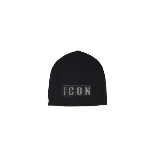 Dsquared2 Hut Black Wool And Cashmere Blend Icon Hat Black