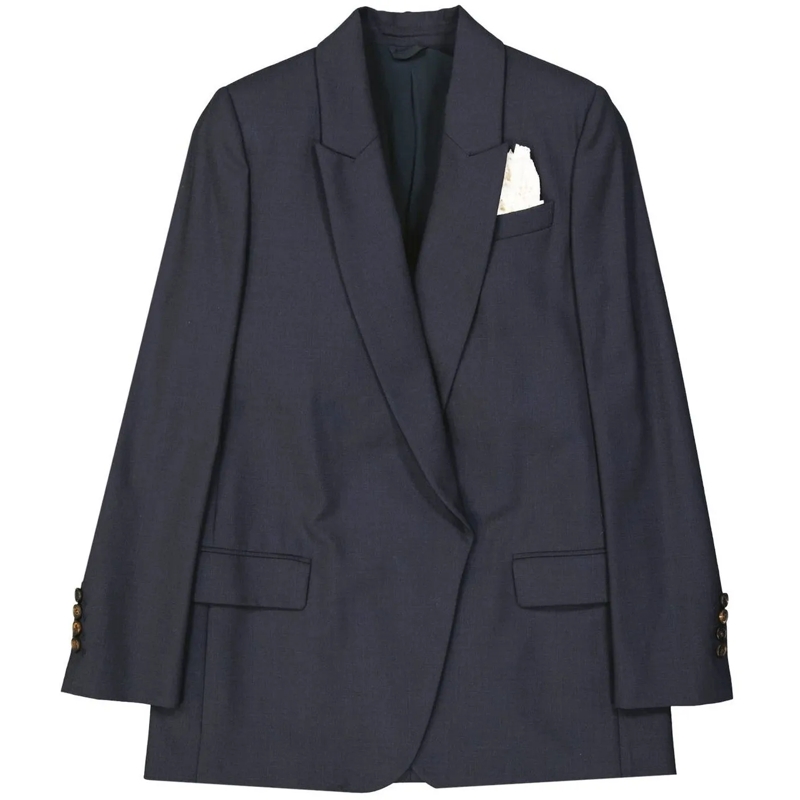Brunello Cucinelli T-Shirt Brunello Cucinelli Virgin Wool Jacket blau