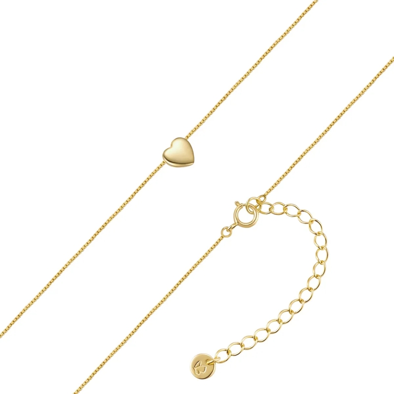Glanzstücke München Mittellange Halskette Sterling Silber Halskette Herz gold(Image 3)