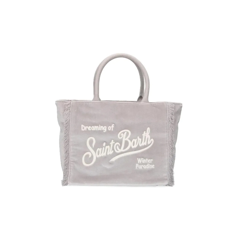 Mc2 Saint Barth Draagtas Pearl Grey Velvet Colette Bag Grey